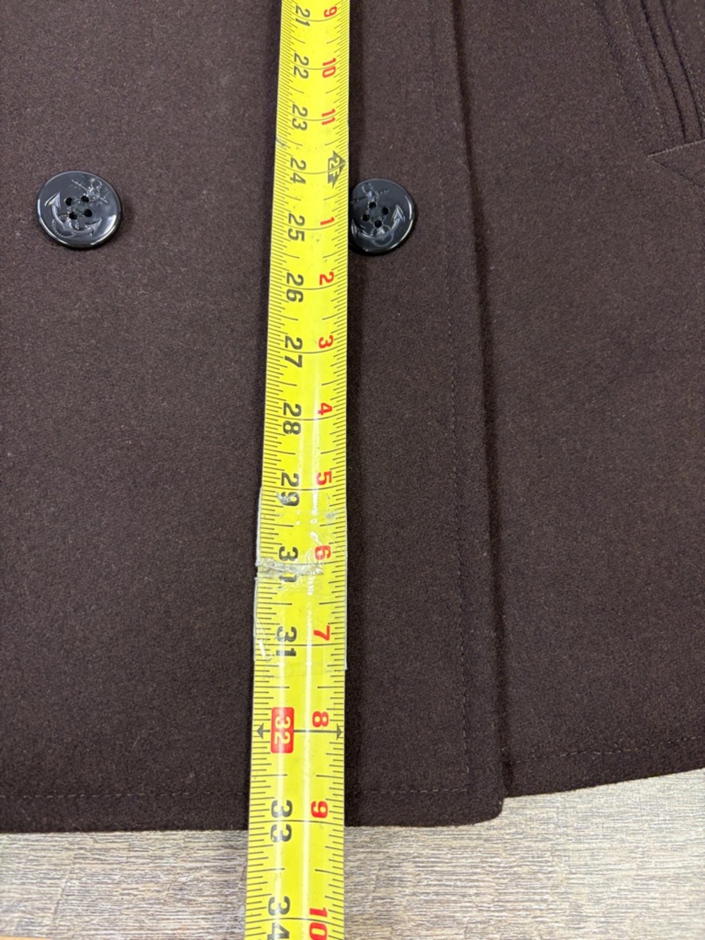 J.Crew Wool Blend Peacoat Brown PrimaLoft Double Breasted Coat Men’s Medium - Picture 14 of 14